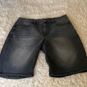 Soft black denim mens shorts